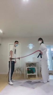 【一诺大小姐】教跆拳道素人踢踹狗 bf13665-绳艺资料库